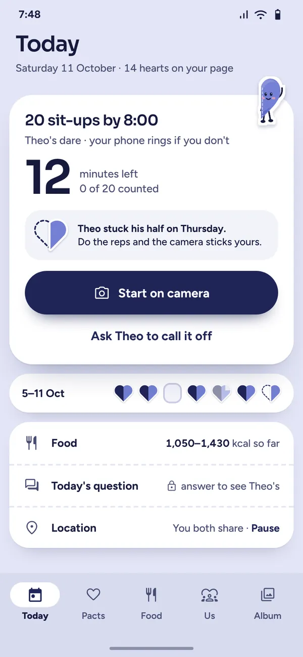 Today in Heartpact: tomorrow's dare and a week of hearts